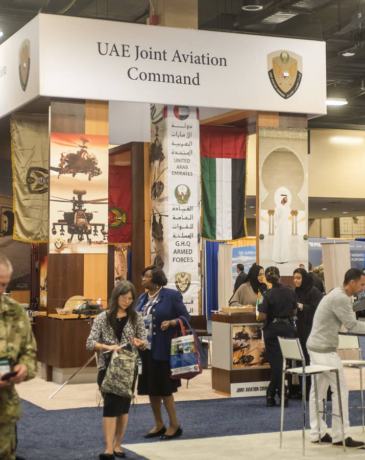 UAE Joint Aviation Command booth at a convention last month in Nashville, Tennessee.