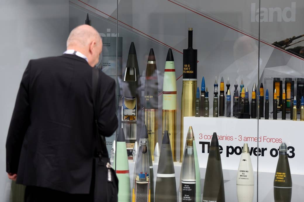 Munitions displayed at an arms sale exhibition last year in the UAE.