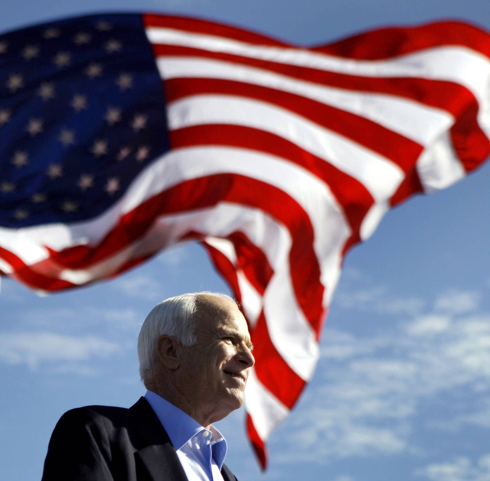 McCain speaks at a rally outside Raymond James Stadium in Tampa, Florida, on Nov. 3, 2008.