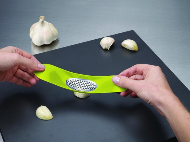 A device that crushes garlic almost instantly for anyone who doesn't want their finger to smell like you were eating pasta with your hands.