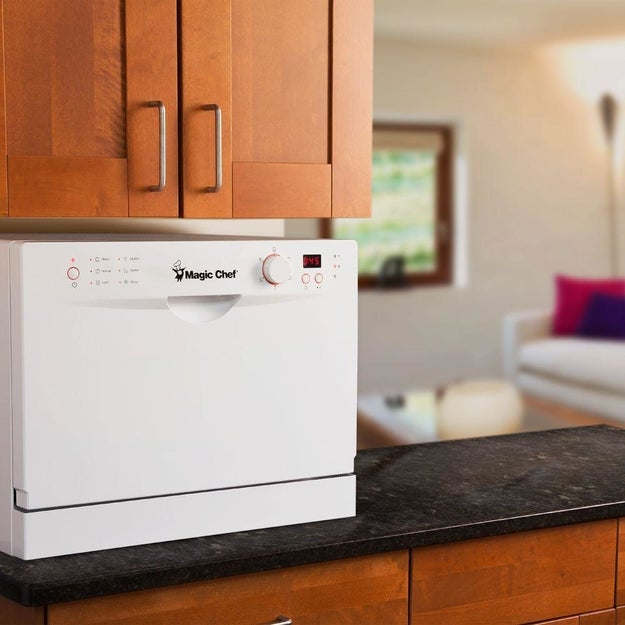 A countertop dishwasher because people who have small kitchens deserve to get the dishes done with ease.