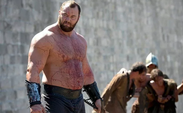 In fact, his most memorable scene on GOT was when he *spoiler alert* crushed a dude's head with his bare hands.