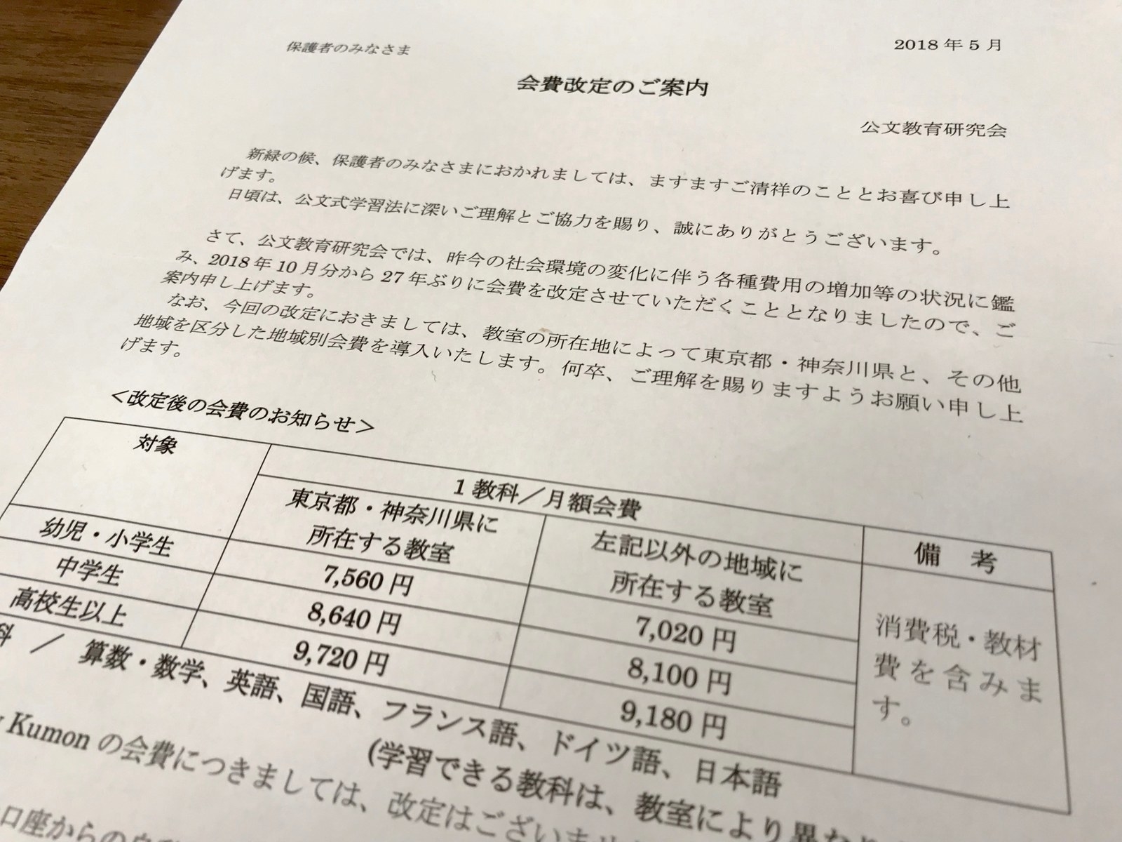 公文式 27年ぶり値上げへ 東京 神奈川は割高に 保護者から悲鳴も