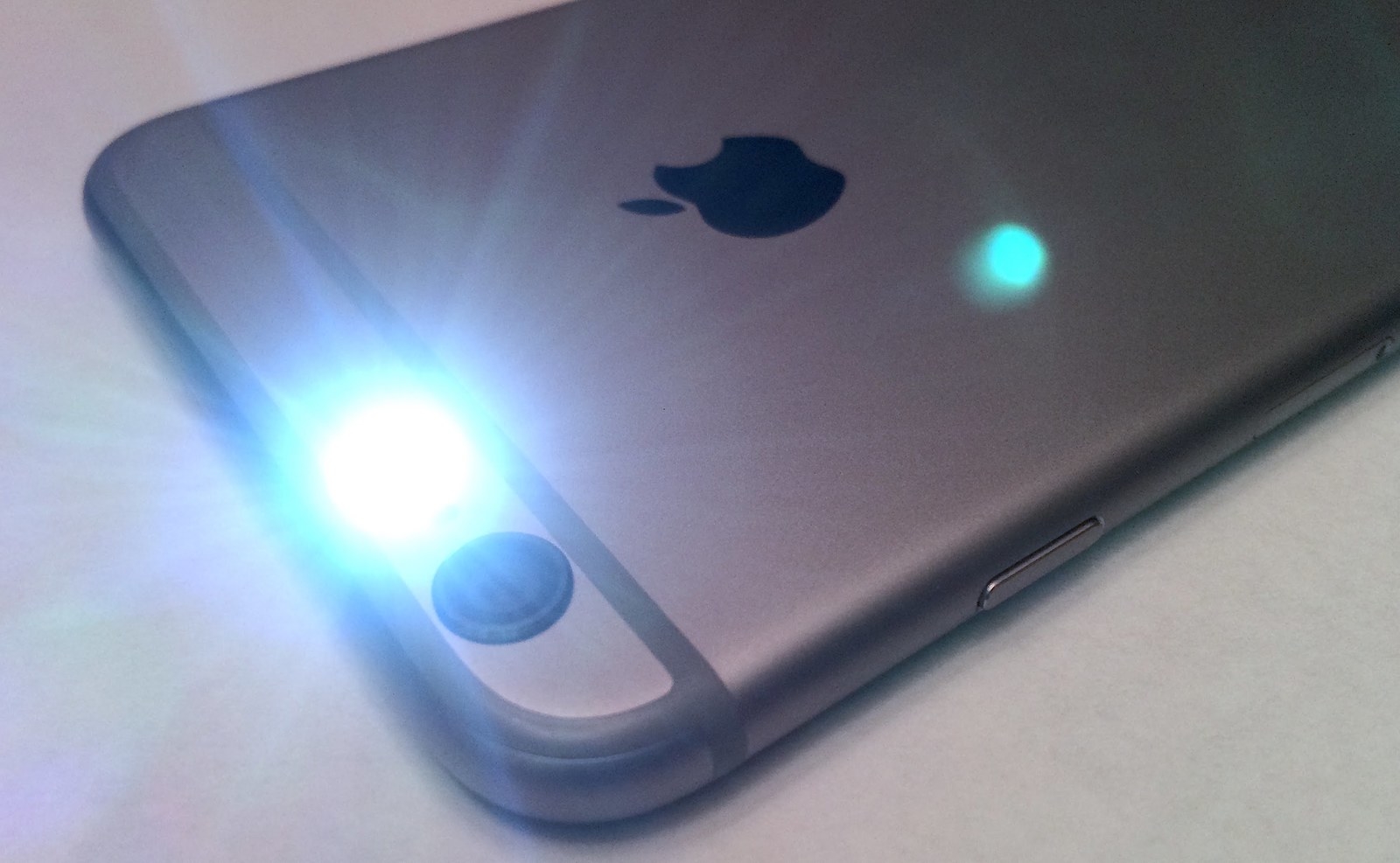 Flashlight lit up on iPhone