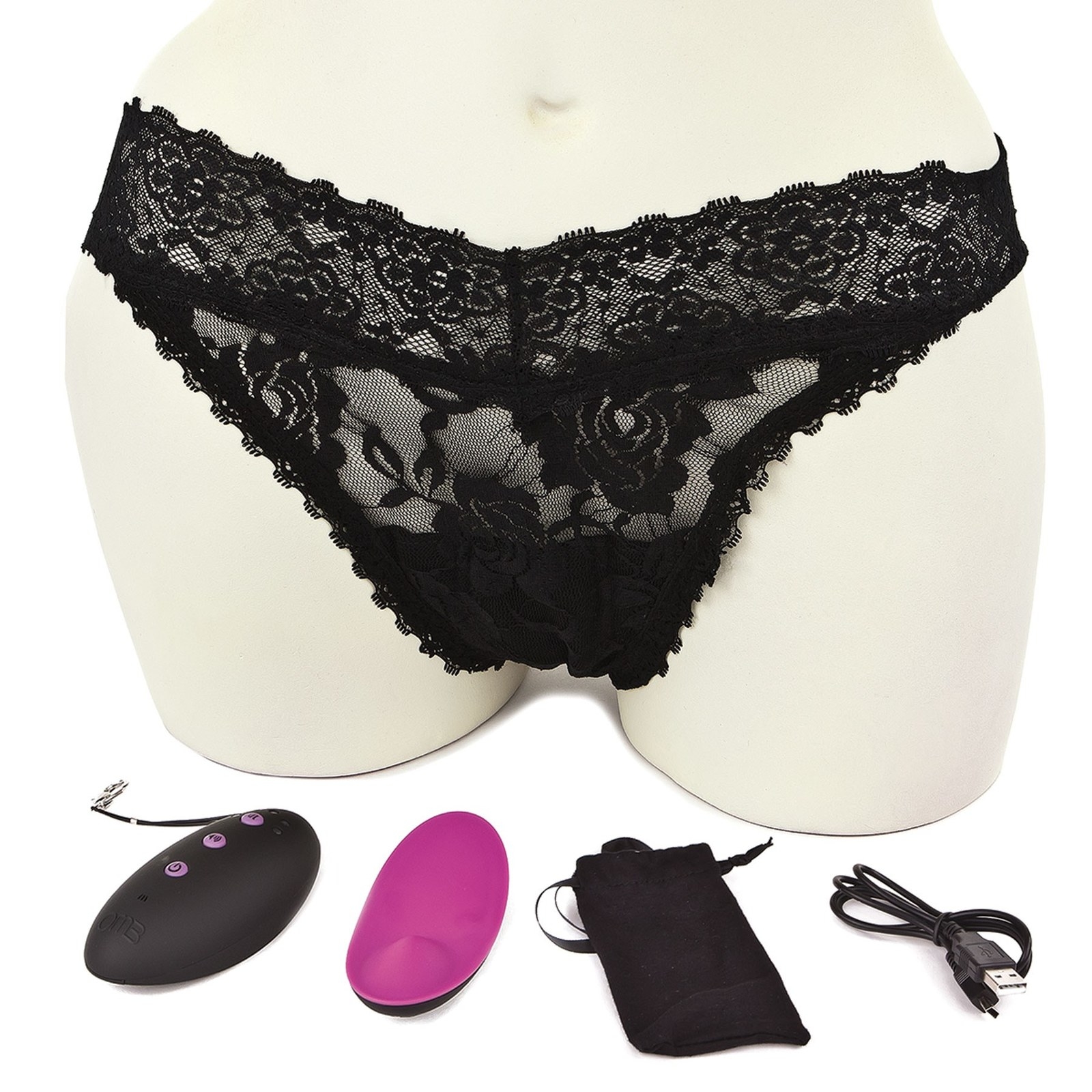 the ohmibod club vibe and a mannequin wearing lace panties