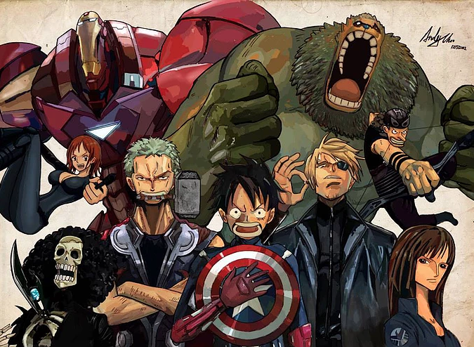 MCU x One Piece: AI artist reimagines The Avengers as anime characters