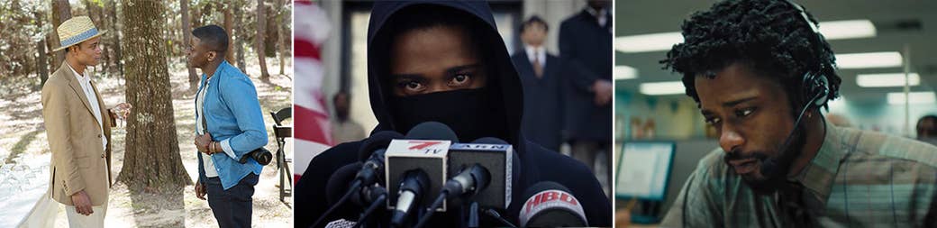 Stanfield and Daniel Kaluuya in Get Out, 2017; in Death Note, 2017; and I'm Sorry to Bother You, 2018.