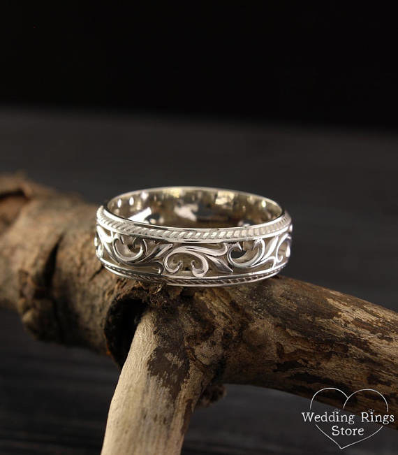 Vintage wedding bands for him discount