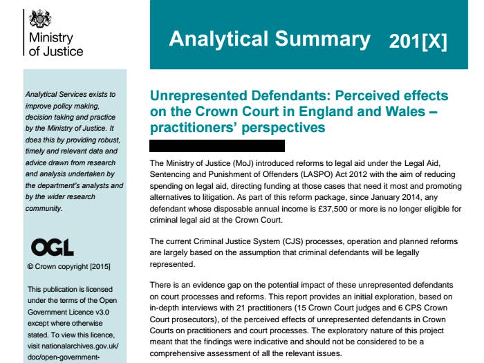The Ministry Of Justice Has Just Released A Report It Denied Even Existed