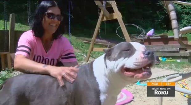 Beth Campbell, Charlee&#x27;s grandmother, and their dog, Penny.