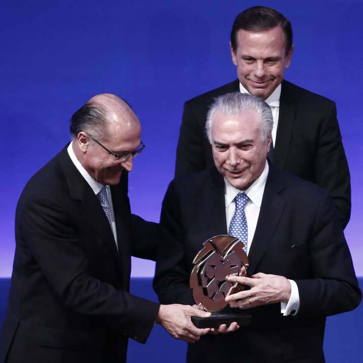 Doria participa de evento do Lide, comandado por ele, em dezembro de 2016, no Palácio dos Bandeirantes. O presidente da República, Michel Temer (MDB), foi o principal homenageado.