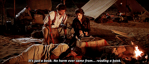 Evie: It's just a book, no harm ever came from reading a book.