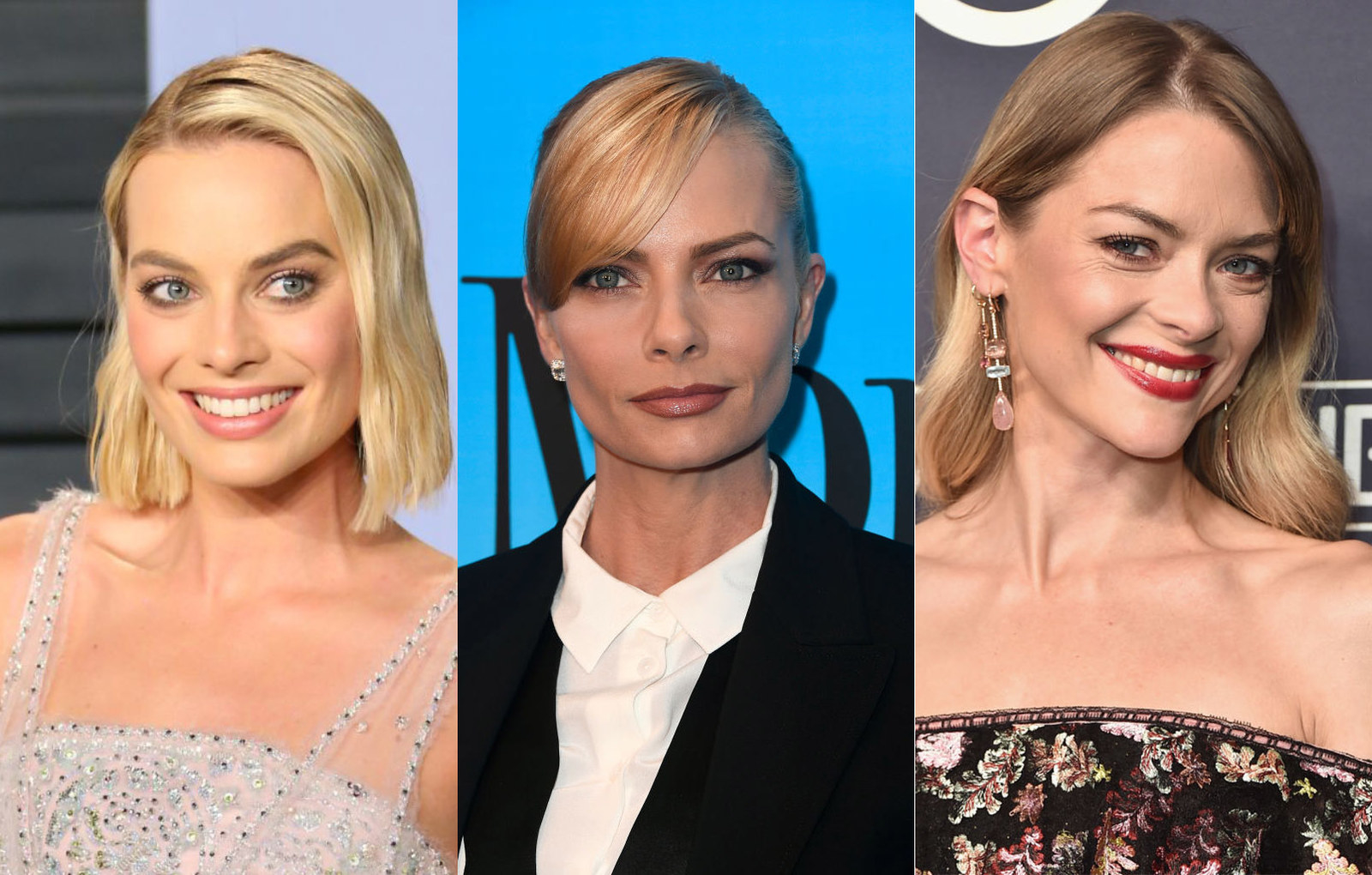 Side-by-side of Margot Robbie, Jaime Pressly, and Jaime King