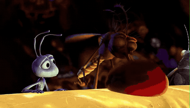 Los mosquitos machos no beben sangre. Sin embargo, en Bichos, una aventura en miniatura, se puede ver a un mosquito en el bar junto a Flik pedir un Bloody Mary, O+. En el mundo de los insectos, solo los mosquitos hembra chupan sangre y muerden, ya que la sangre se usa para producir los huevos. Si fuera biológicamente correcto, el mosquito macho de la barra habría pedido néctar de flores en lugar de sangre.