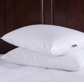 A pair of the medium-loft pillows stacked on top of each other