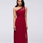 bridesmaid dresses tall sizes High-Slit Chiffon Bridesmaid Dress with Long Sleeves and Waist Pleating