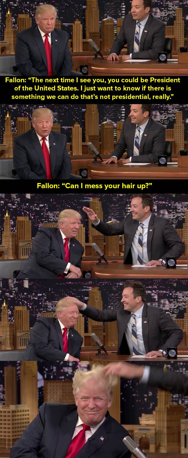Jimmy Fallon Porn - Jimmy Fallon Admitted He Regrets The Trump Hair-Ruffling Incident