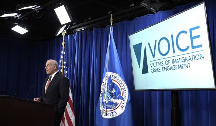 John Kelly, then the secretary of homeland security, announced the opening of the Victims of Immigration Crime Engagement (VOICE) office on April 26, 2017.