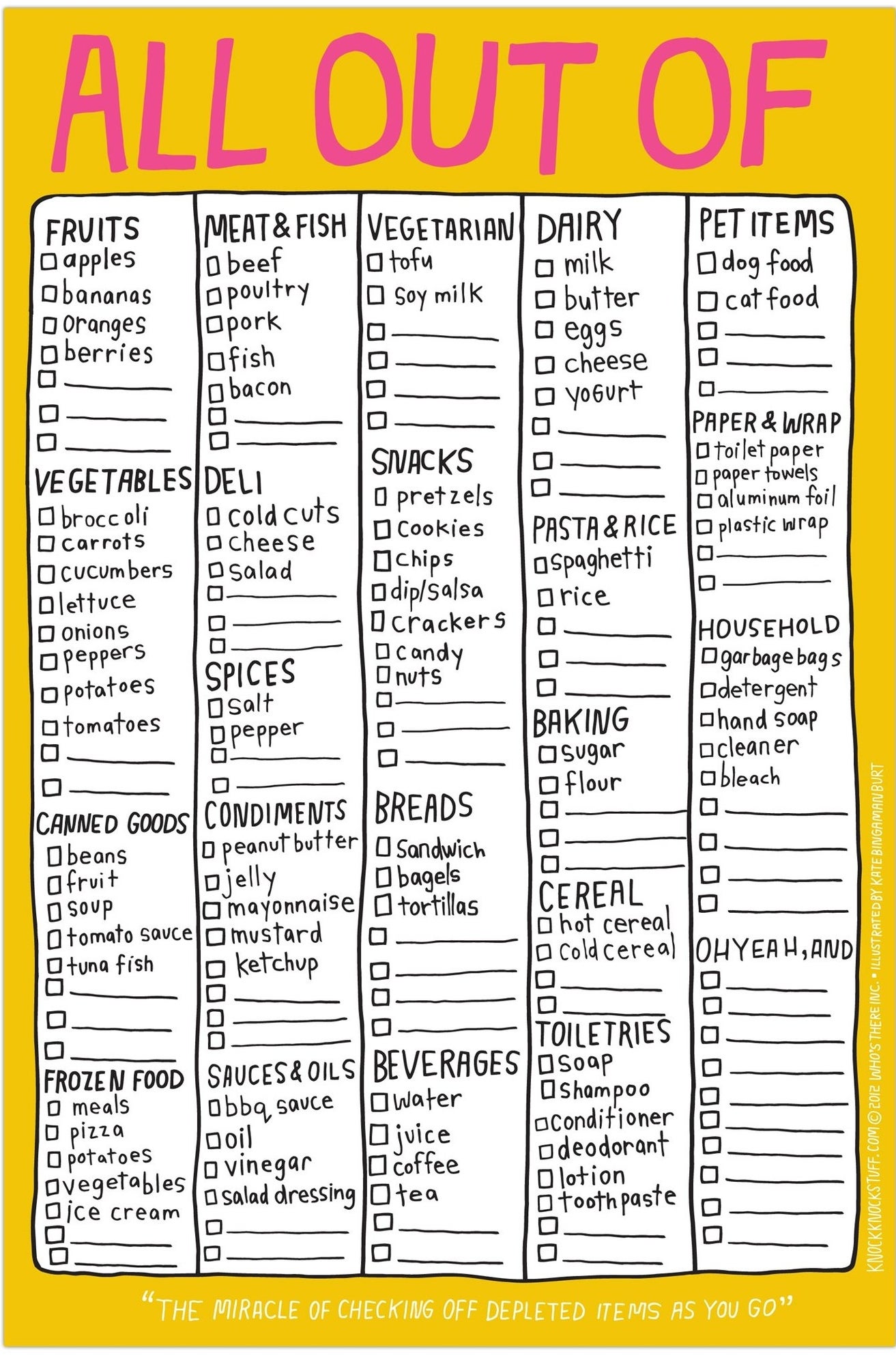 Promising review: "What a cool shopping list form. Just stick it on your fridge and grab one whenever you need it. The choices pretty much cover most shopping list choices. Now I have no excuse for missing shopping items." —KTroutGet it from Amazon for $6.25 or Jet for $7.54.