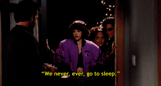I mean, where are she and her fabulous friends going? Where did she get her hat? If they, "never ever sleep," what kind of shenagians are they getting up to? This is basically the Sex and the City spinoff (Sex and the City: Seattle? Sex in Seattle?) I never knew I wanted.