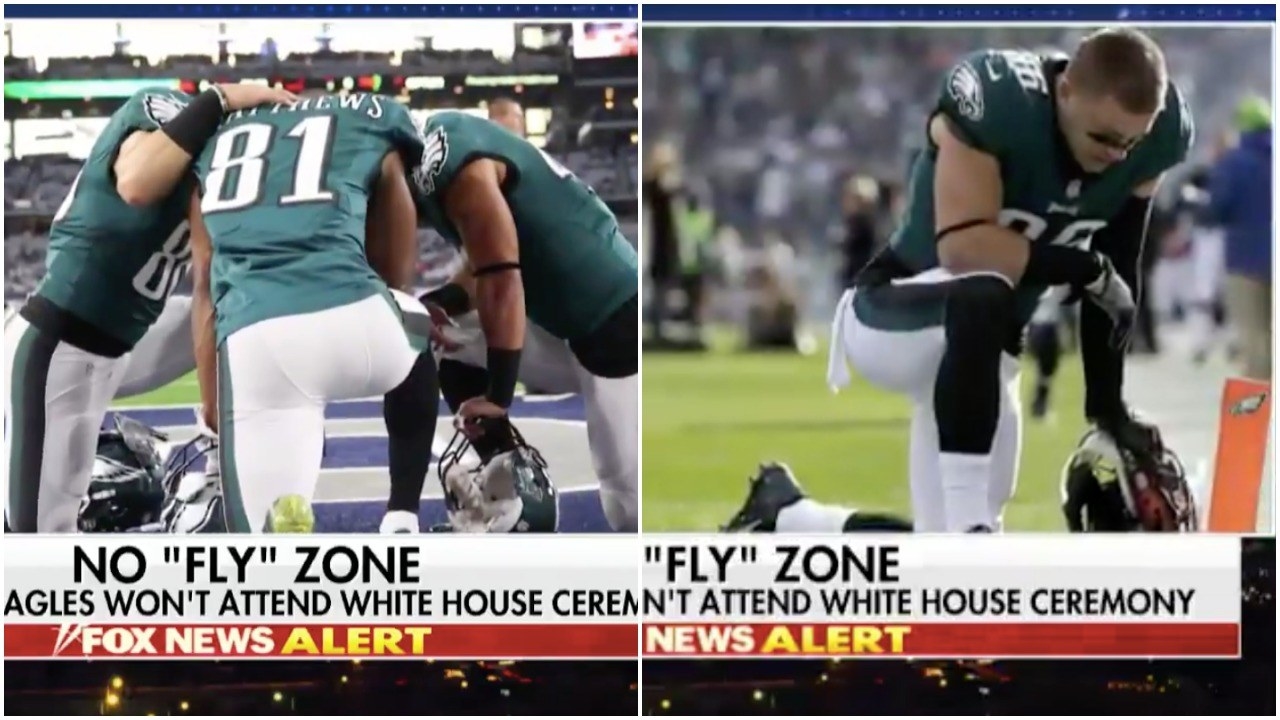 FOX News uses pictures of Eagles players praying to make it seem like they  were kneeling during the National Anthem - Bleeding Green Nation