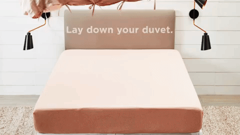 Check out more from Bed Bath and Beyond for the best ways to make your bed.Try pairing this light pink cotton duvet set ($34 on H&M; available in sizes Queen and King and in eight colors) with black pillow cases ($8.99 on Amazon (available in two sizes and in five colors) and a gray throw blanket ($22.99 on Amazon; available in seven colors).