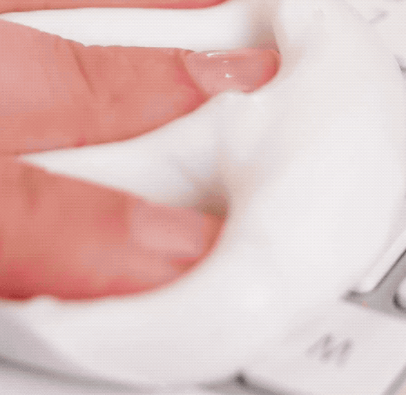 It's squishy enough to fit in tight corners and sticky enough to pick up all those tiny crumbs. Mix 4 ounces of white glue and 1/2 tablespoon of baking soda, and then add 1 tablespoon of contact lens cleaning solution. Squish it into the cupholders, in between the buttons controls, or in the stitching in the car seats. Learn more here.
