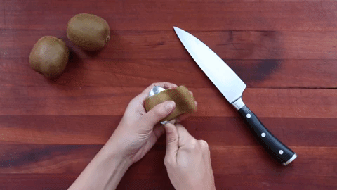 Slice off the ends and run a spoon around the outside — quick and waste-free.More: How To Peel Kiwis With A Spoon