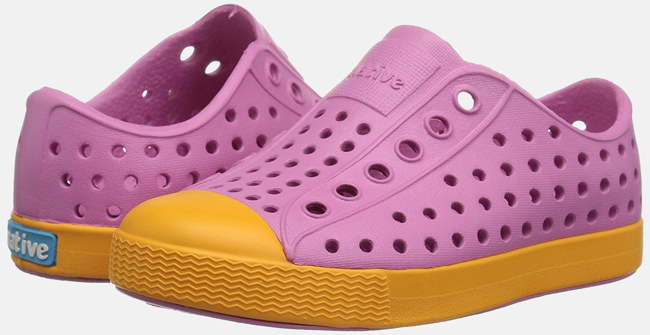 Promising review: “I was worried these would look ridiculous on my 18-month-old. But they are ADORABLE and go with all of her everyday outfits. I don't worry about her finding a puddle, the mud, or stepping into the edge of our lake and ruining her white shoes. They are breathable and do not leave her feet smelling at the end of the day. These are great for the splash pad because her feet do not slip out. They are easy to clean with a wet rag or Magic Eraser. I'll keep sizing up. She wears a size 5 in Converse and we ordered a size 5 in these, as well.” —Ebilbo
Price: $24.97+ (available in sizes 4 toddler to 11 little kid and in 31 colors)