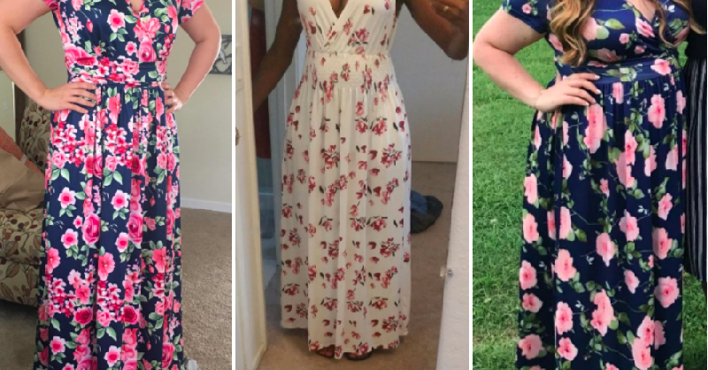 shein floral dress maxi SHEIN Clasi Floral Patchwork Dress Maxi Women Outfit | Dress