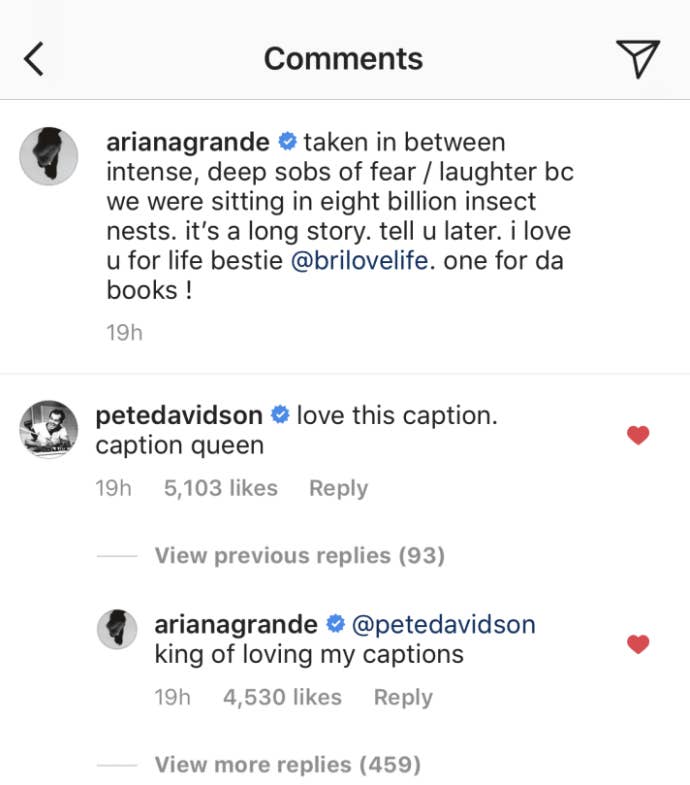 Ariana Grande Porn Captions - Pete Davidson Left A Dirty Comment On Ariana Grande's Instagram