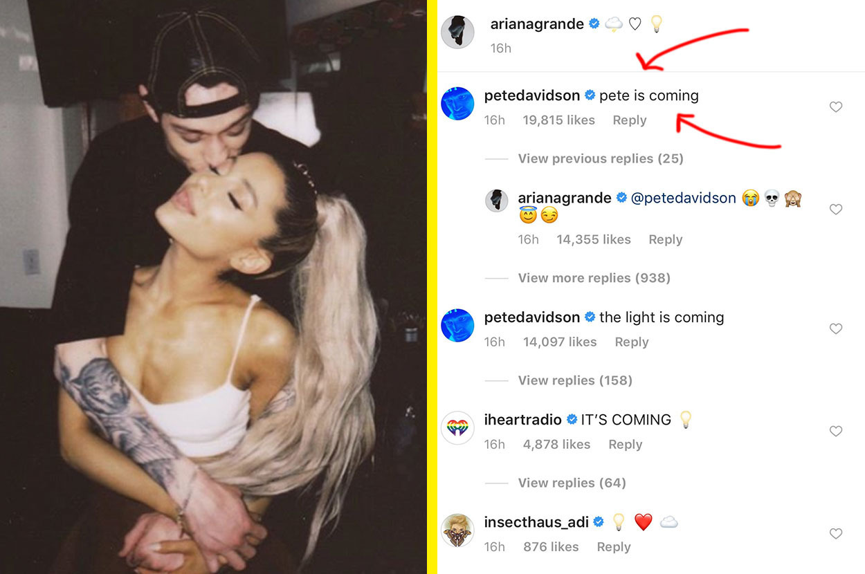 Ariana Grande Porn Captions Sex - Pete Davidson Left A Dirty Comment On Ariana Grande's Instagram