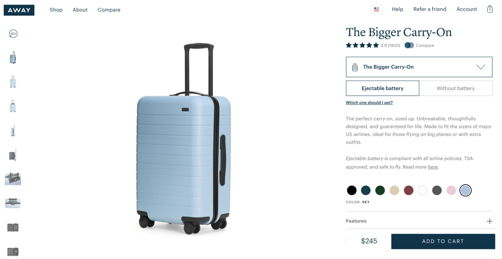 away luggage warranty review