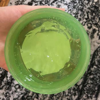 open tub of the aloe vera gel 