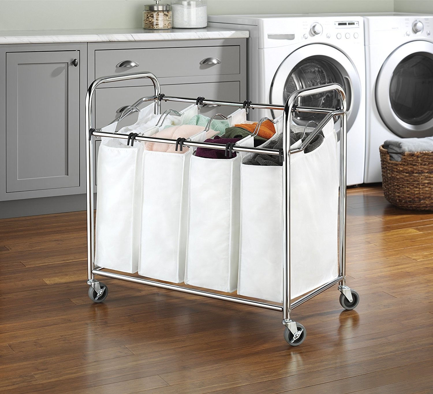 DOKEHOM 115L X-Large Laundry Basket, Collapsible Laundry Bag, Foldable Laundry Hamper, Folding Washing Bin (Beige, XL), Men's