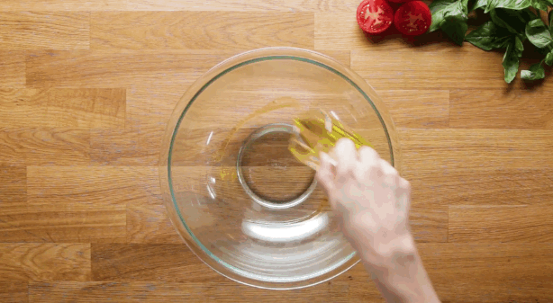 This way it won't stick to the bowl or the cling film when it rises.