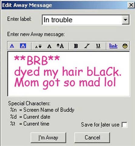 Screenshot of AOL Instant Messenger
