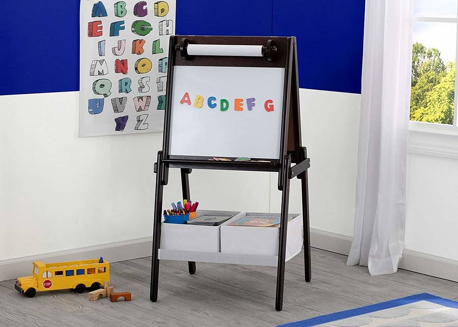 Valentine's Day Kids Easel With Paper Roll 48 Double-Sided Easel  Whiteboard & Chalkboard Height Adjustable Standing Easel With Other  Accessories For Boys And Girls