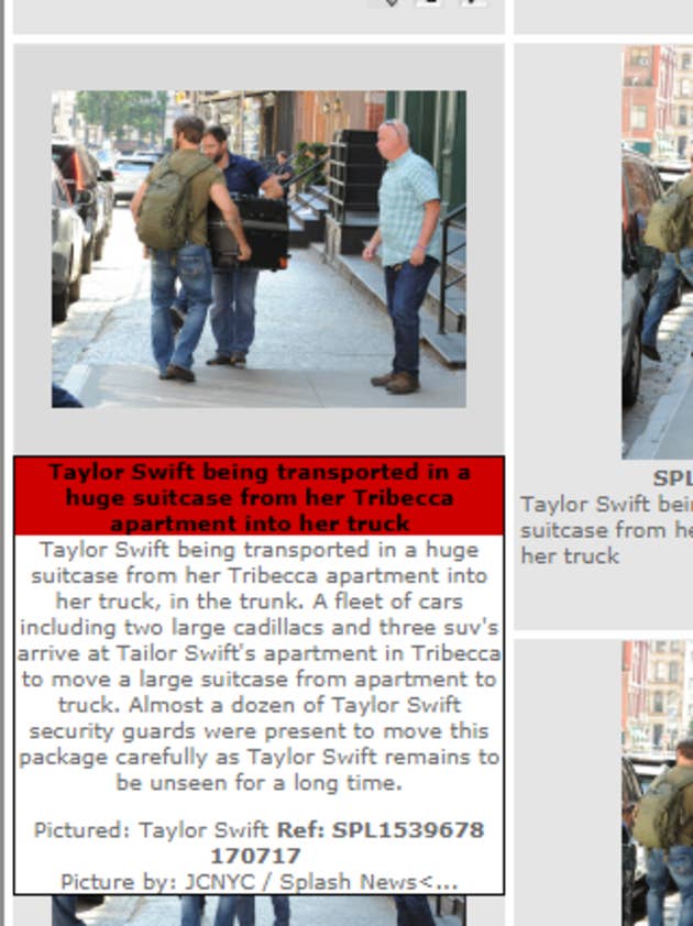 速報 テイラー スウィフトがスーツケースに潜むのをやめて歩いてる