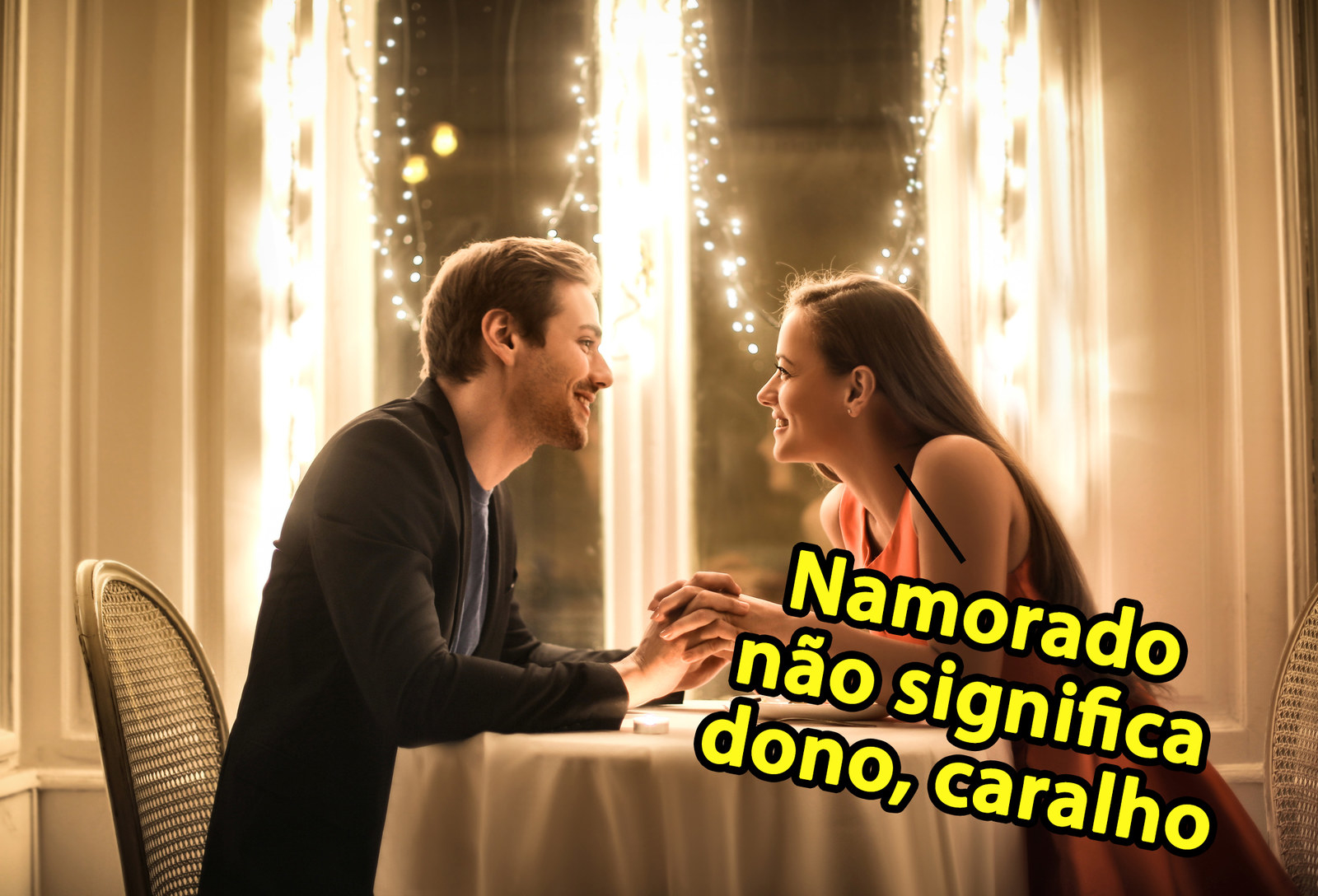 Namorado não significa dono, caralhoTer um relacionamento romântico com alguém não te dá o direito de mandar na vida da outra pessoa. Amar tem a ver com companheirismo, não domínio.
