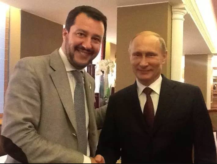 Matteo Salvini and Vladimir Putin, pictured in 2014.