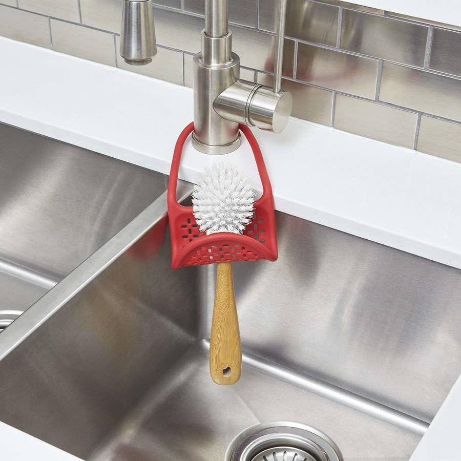 Scrub Daddy Sponge Holder Suction Sponge Holder Sink Organizer for Kitchen,  Self-Draining, Dishwasher Safe, 1 Count, 6 Height