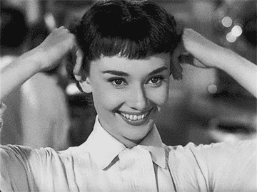 Audrey Hepburn after her haircut in Roman Holiday