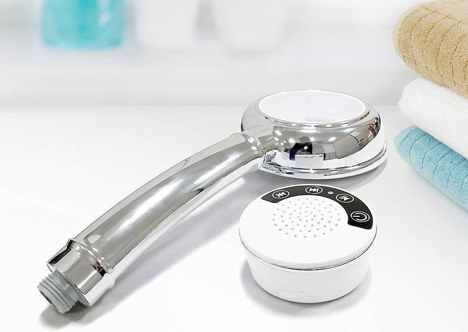 Get it from Amazon for $14.99.Promising review: "Works great, is easy to use and the fact that you can play music is just a hilarious bonus. I was skeptical at first, but the sound resonates very well in the shower." —Russel Osswalt
