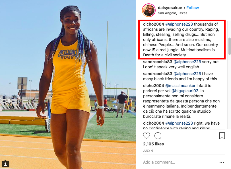 An Attack On Black Italian Discus Thrower Daisy Osakue Is Being Investigated For Racism