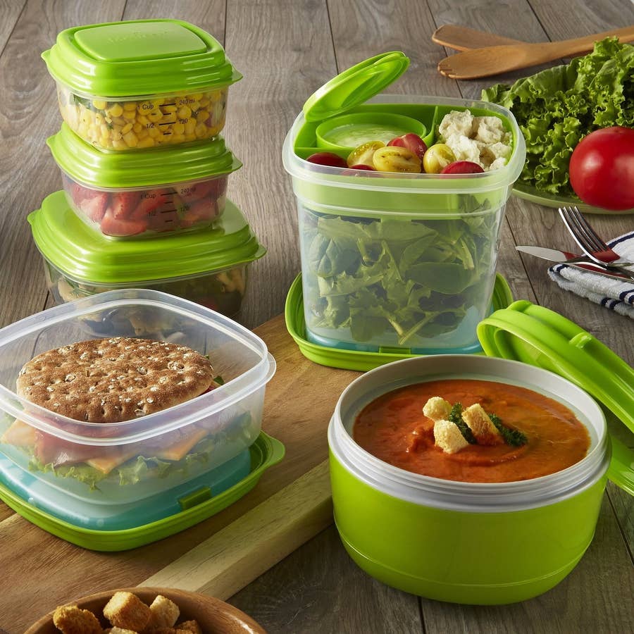 In This Space bento box lunch containers (3 pack, 39 ounces) - bento boxes  for adults, lunch boxes for kids, 3 compartment food containers wi