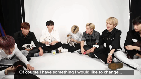 Jooheon: Of course I have something I would like to change.Minhyuk: Your name?Jooheon: No. In certain moments, you have regrets. Everyone has those moments.I.M: Present was from the past and the future comes from the present, so I like myself right now.Shownu: Yeah, I agree.Wonho: Regardless, all those things brought us to where we are now, so they are special memories.