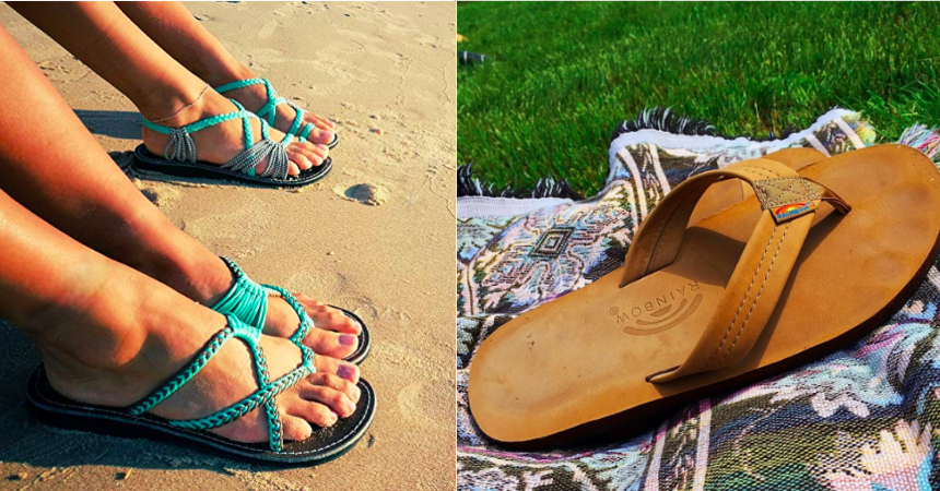 Rainbow flip flops wide feet clearance