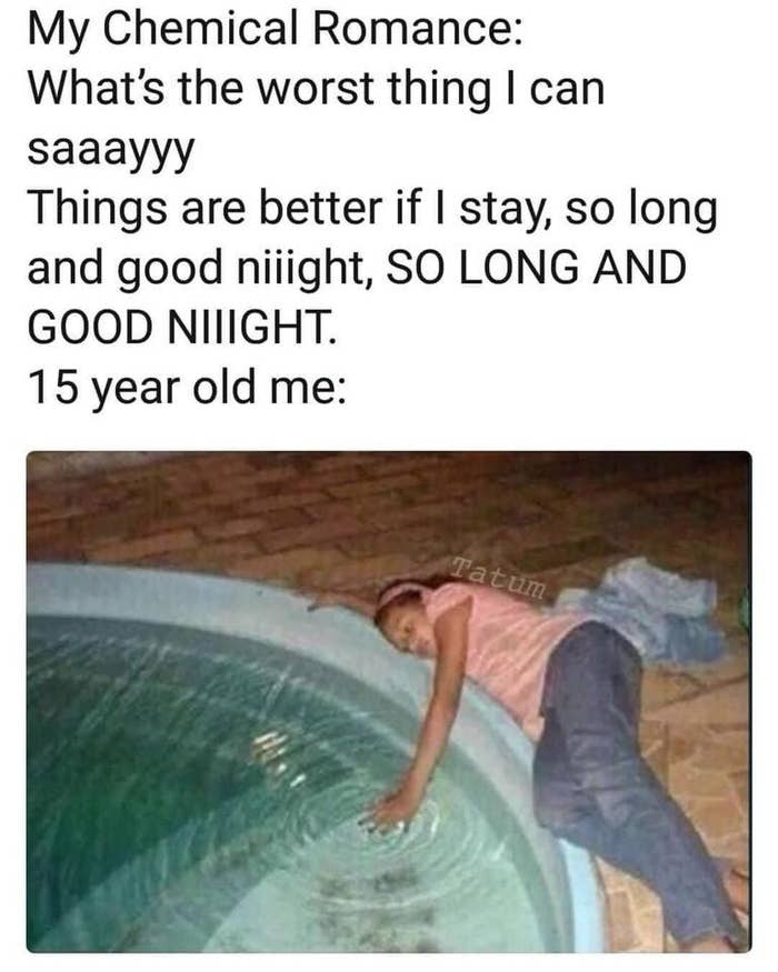 picture reading my chemical romance what's the worst thing i can say things are better if i stay so long and good night with a picture of a girl looking sad
