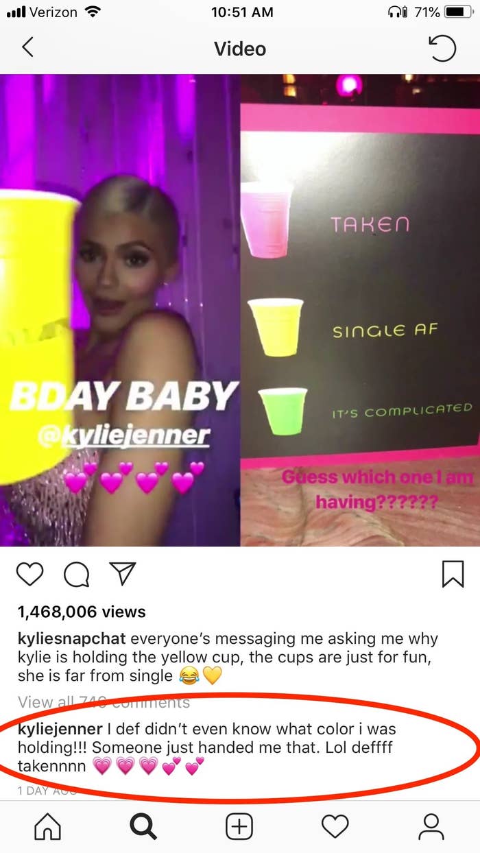Kylie Jenner Was Seen Holding A Single Af Cup At Her Birthday